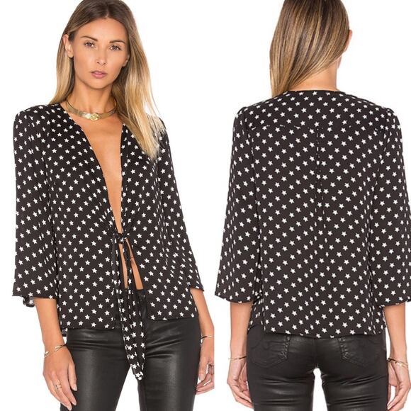 L’academie the low knot blouse star print new size small - Picture 1 of 2